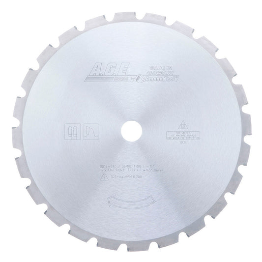 Amana Tool - DB12-240 - AGE DEMOLITION 12"x24T 1" BORE