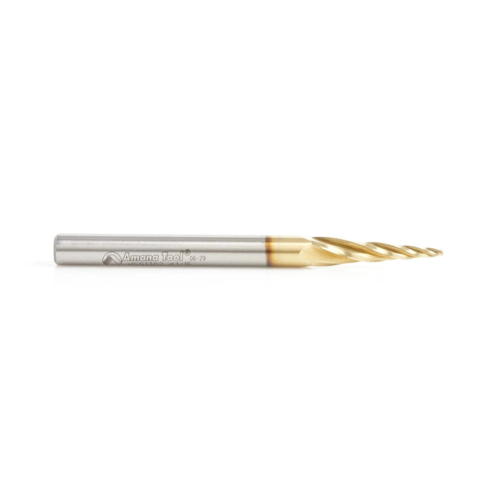 Amana Tool - HSS1302 - HSS 1/16 TAPERED BALL END ZrN