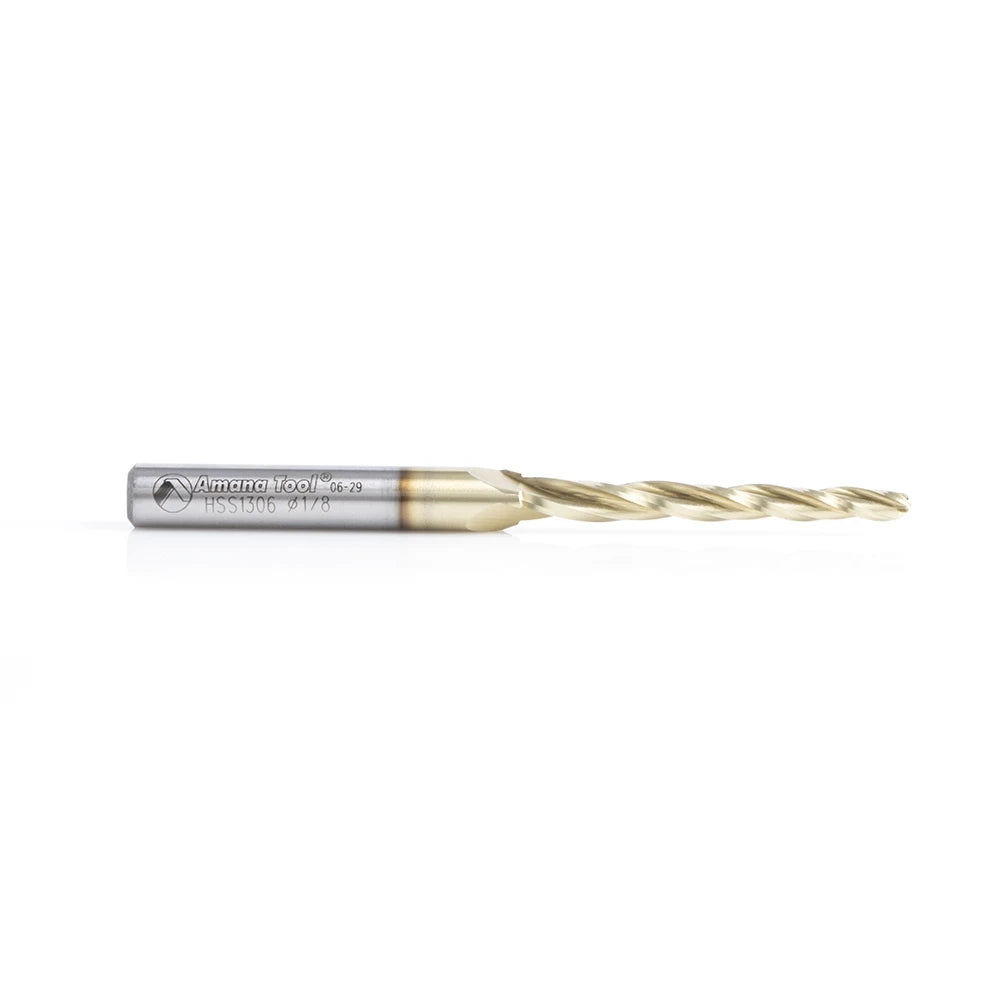 Amana Tool - HSS1306 - HSS 1/8  TAPERED BALL END ZrN