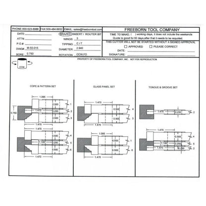 FREEBORN - MC-50-015 - CARBIDE COPE & PATTERN SET Shaper Cutter