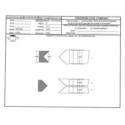 FREEBORN - MC-59-060 - CARBIDE EDGE BANDING Shaper Cutter