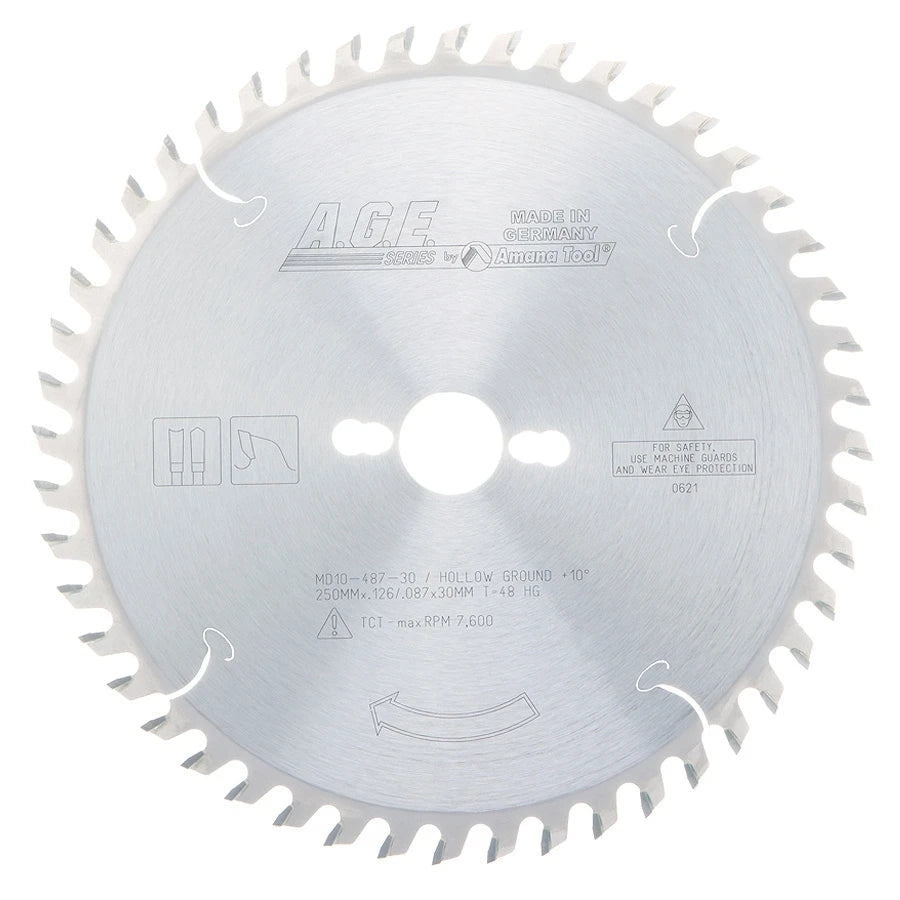 Amana Tool - MD10-487-30 - HOLLOW GROUND 250mmx48T 30mm B