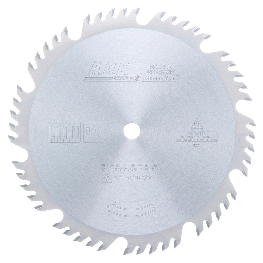Amana Tool - MD10-500 - COMBINATION 10"x50T 5/8" BORE
