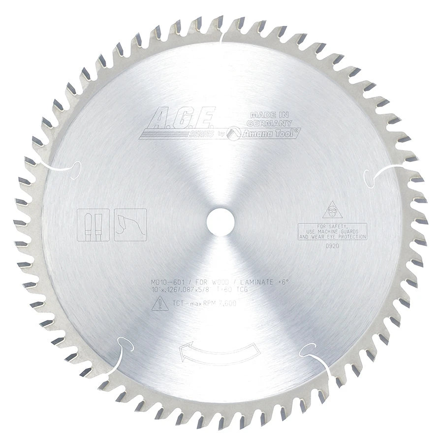 Amana Tool - MD10-601 - LAMINATE 10"x60T TCG 5/8" BORE