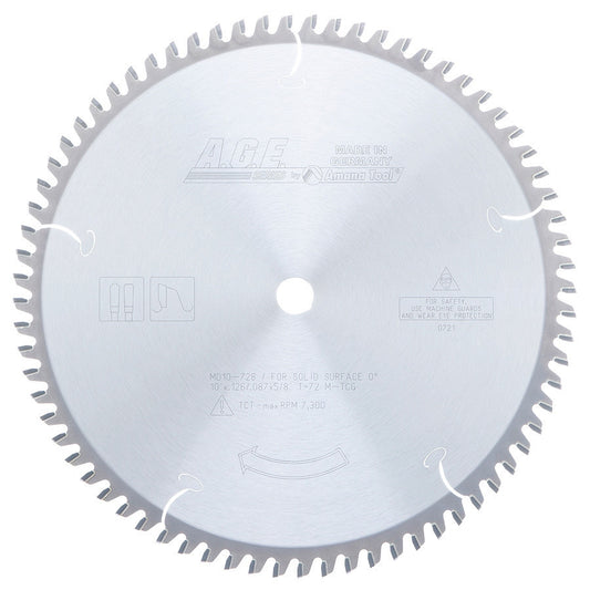 Amana Tool - MD10-728 - SOLID SURFACE 10"x72T 5/8"BORE