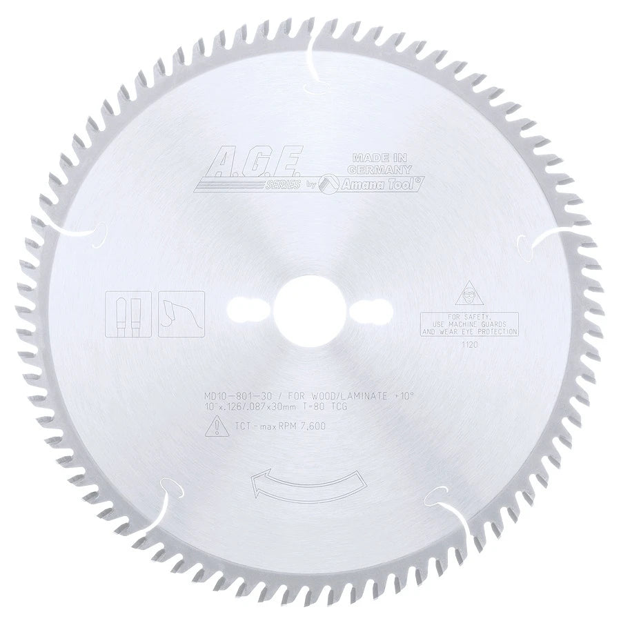 Amana Tool - MD10-801-30 - LAMINATE 10"x80T TCG 30mm BORE