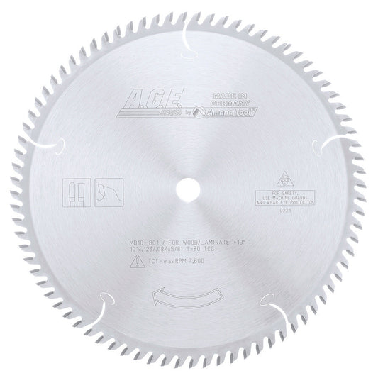Amana Tool - MD10-801 - LAMINATE 10"x80T TCG 5/8" BORE