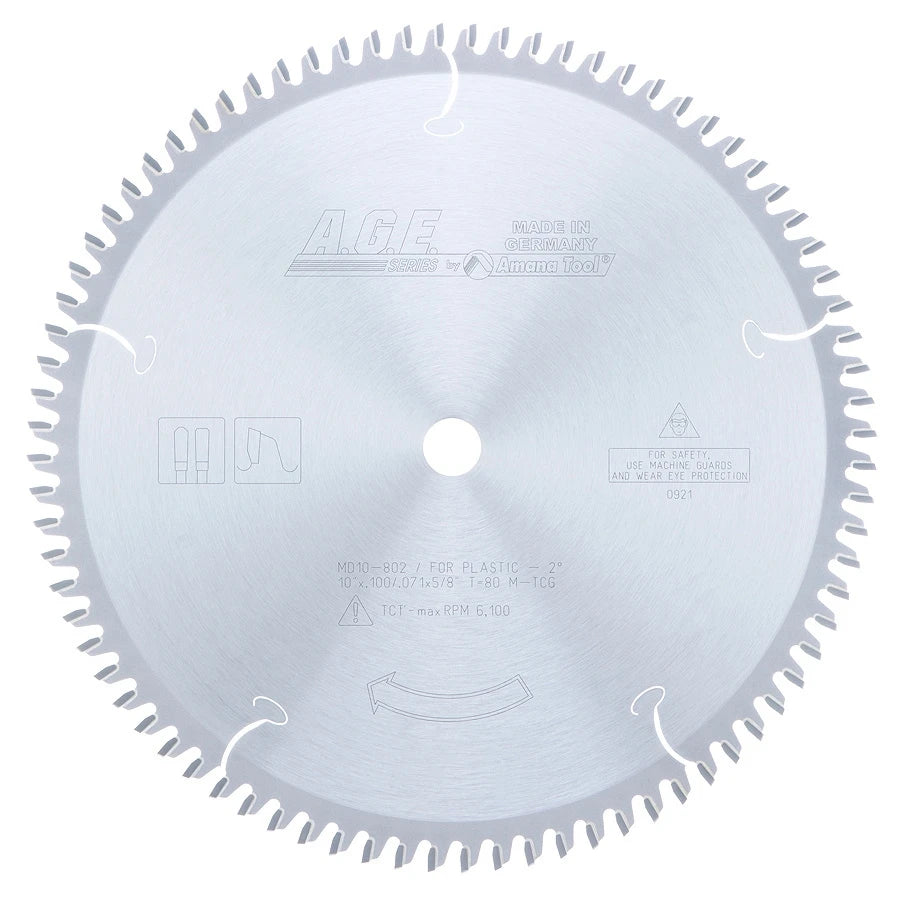 Amana Tool - MD10-802 - PLASTIC 10"x80T MTCG 5/8" BORE