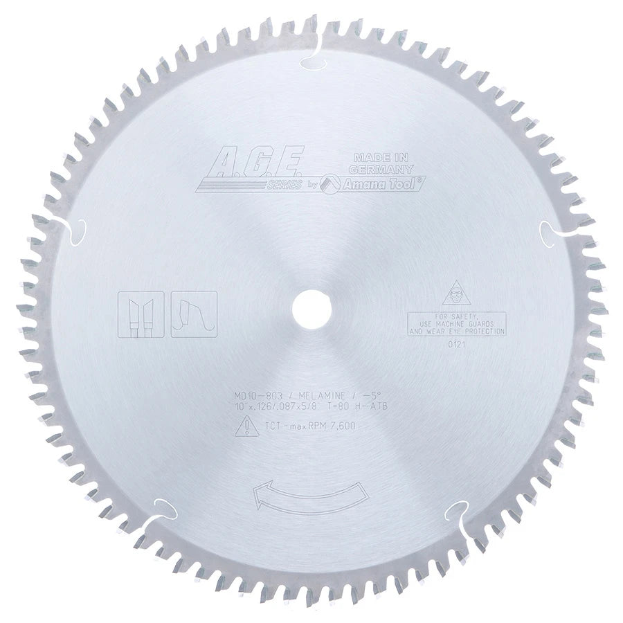 Amana Tool - MD10-803 - MELAMINE 10"x80T  5/8" BORE