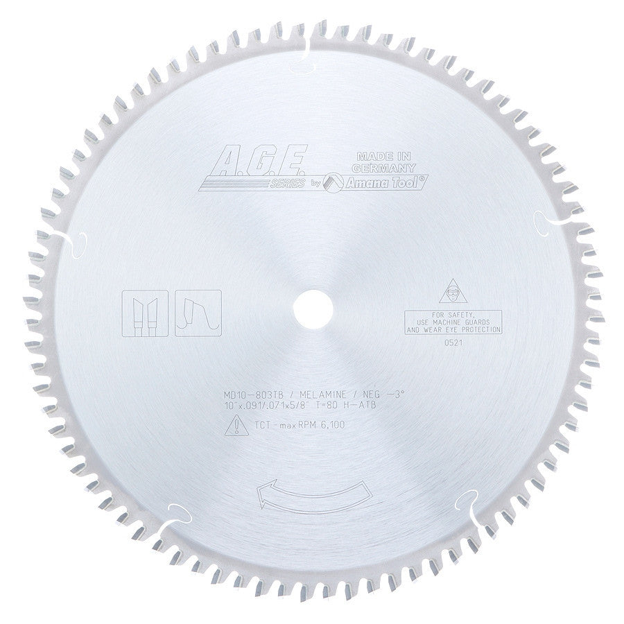 Amana Tool - MD10-803TB - TKT THIN KERF MELAMINE 10"x80T