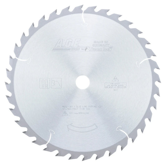 Amana Tool - MD12-361 - GLUE LINE 12"x36T TCG 1" BORE