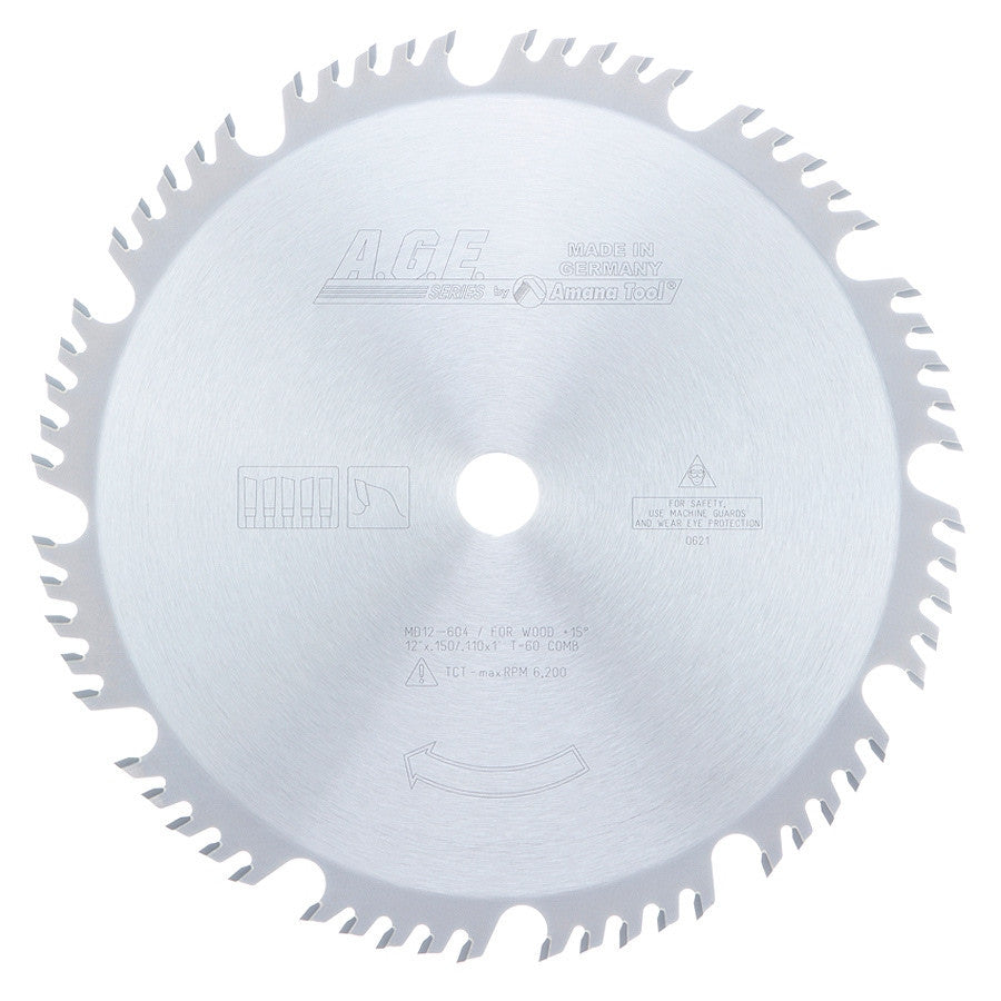 Amana Tool - MD12-604 - COMBINATION 12"x60T 1" BORE