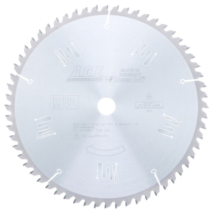 Amana Tool - MD12-606 - THIN MITER 12"x60T ATB 1" BORE