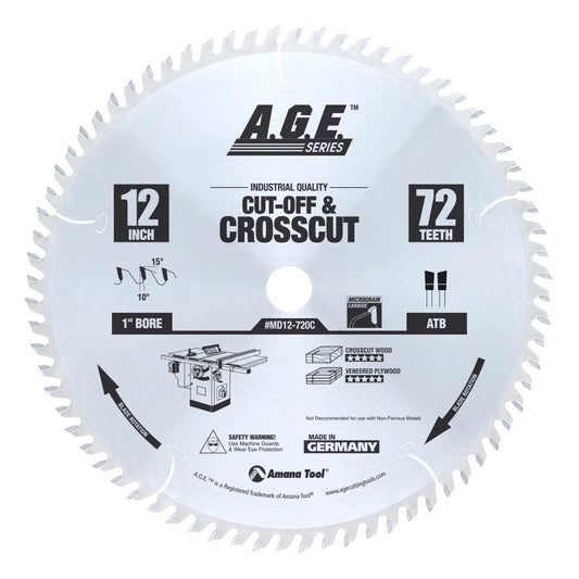 Amana Tool - MD12-720 - CROSSCUT 12"x72T ATB 1" BORE