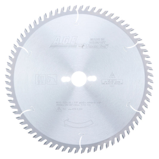 Amana Tool - MD12-721-30 - LAMINATE 300mmx72T TCG 30mm BO