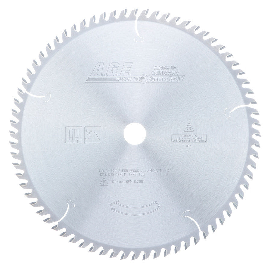 Amana Tool - MD12-721 - LAMINATE 12"x72T TCG 1" BORE