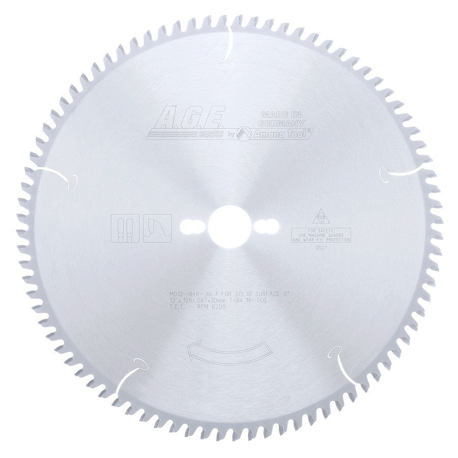 Amana Tool - MD12-848-30 - SOLID SURFACE 12"x84T 30mmBORE