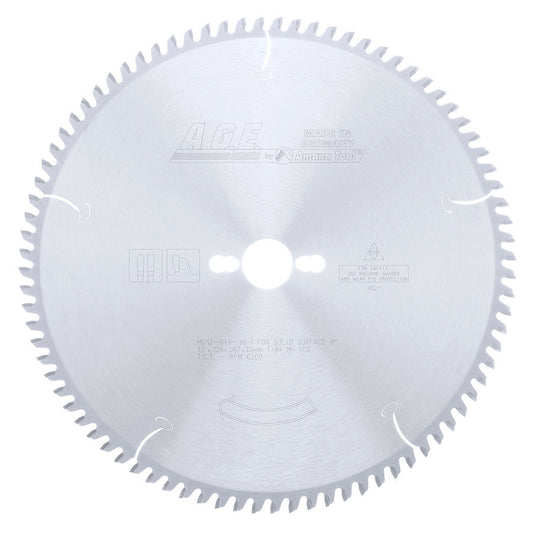 Amana Tool - MD12-848-30 - SOLID SURFACE 12"x84T 30mmBORE