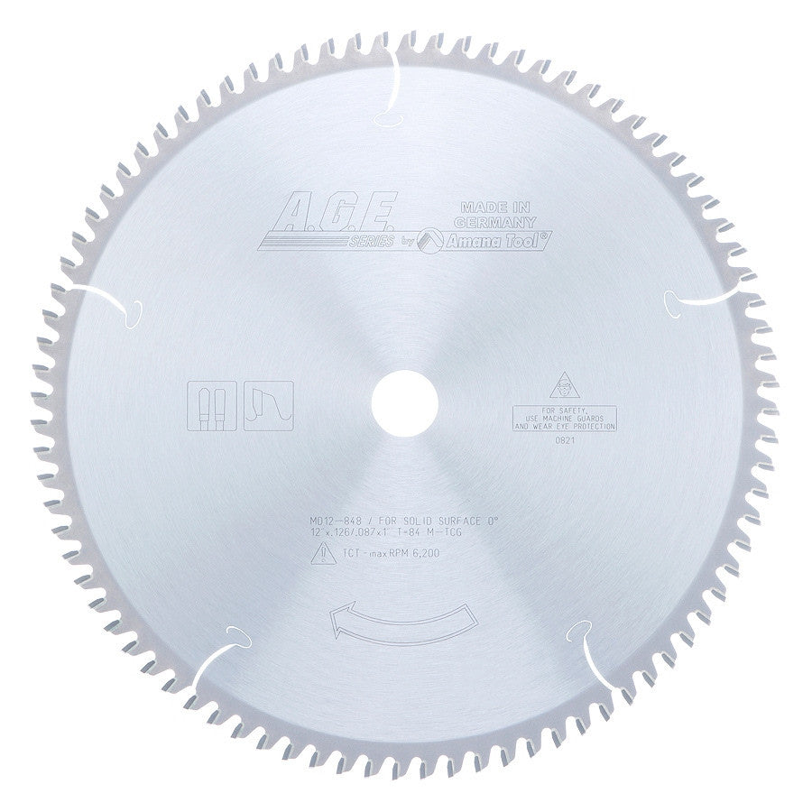 Amana Tool - MD12-848 - SOLID SURFACE 12"x84T 1" BORE