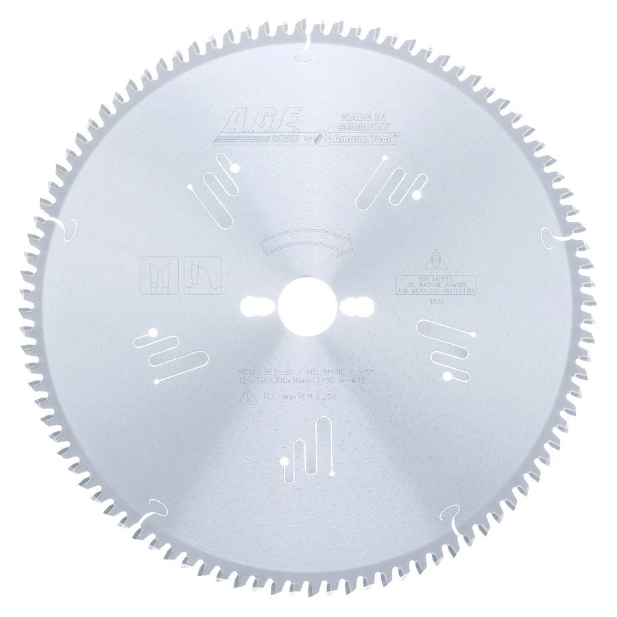 Amana Tool - MD12-963-30 - MELAMINE 12"x96T HATB 30mmBORE