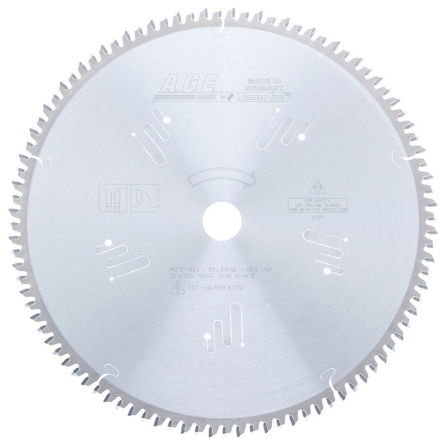 Amana Tool - MD12-963 - MELAMINE 12"x96T HATB 1" BORE