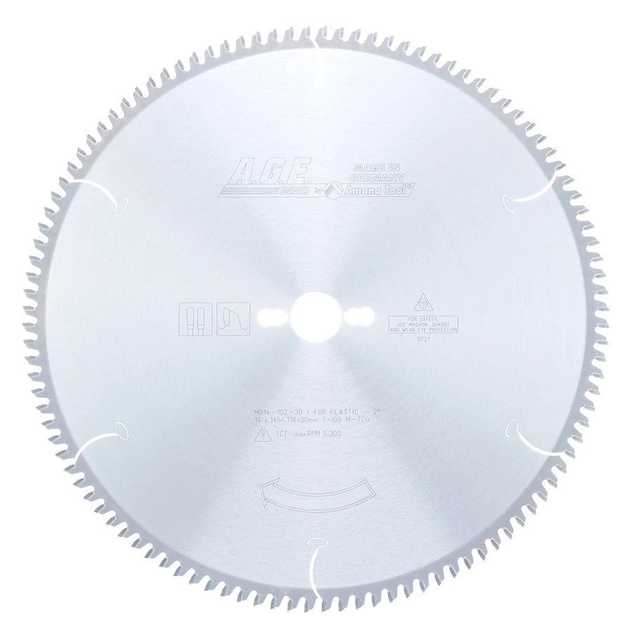 Amana Tool - MD14-102-30 - PLASTIC 14"x108T MTCG 30mmBORE