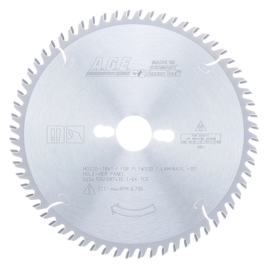 Amana Tool - MD220-T641 - LAMINATE 220mmx64T TCG 30MBORE