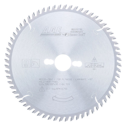 Amana Tool - MD220-T641 - LAMINATE 220mmx64T TCG 30MBORE
