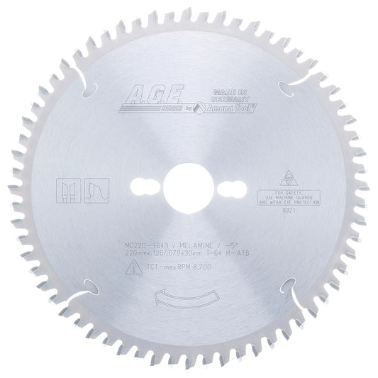 Amana Tool - MD220-T643 - MELAMINE 220MM/64T H-ATB 30MM