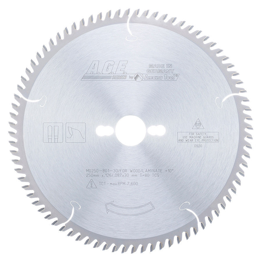 Amana Tool - MD250-801-30 - LAMINATE 250x80T TCG 30mm BORE