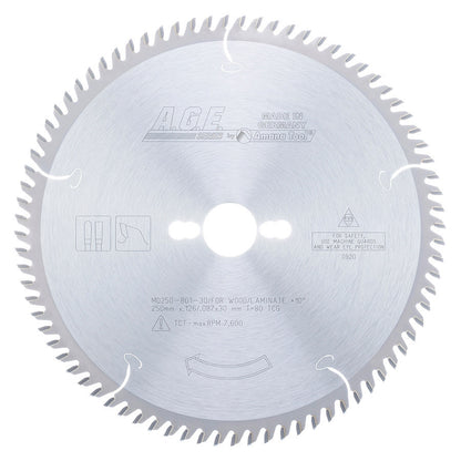 Amana Tool - MD250-801-30 - LAMINATE 250x80T TCG 30mm BORE