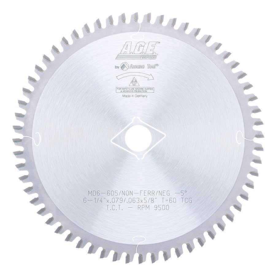 Amana Tool - MD6-605 - NON-FERROUS 6-1/4"x60T 5/8"BOR