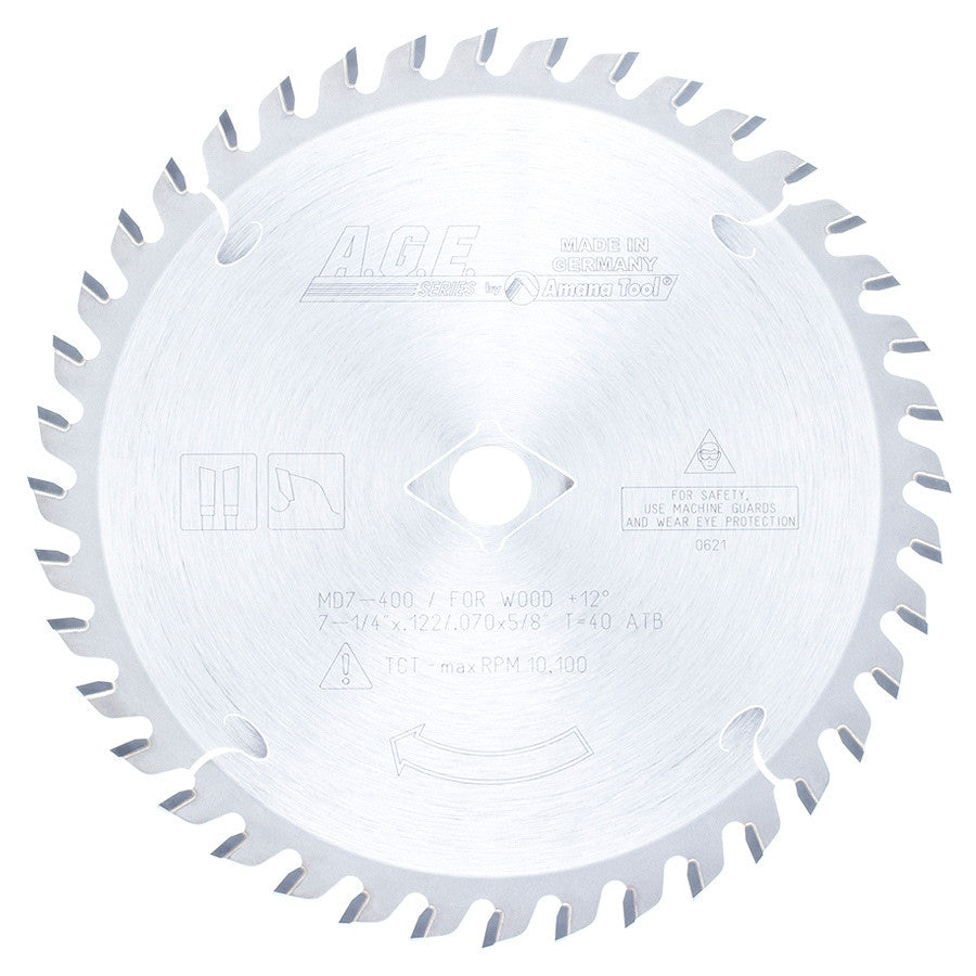 Amana Tool - MD7-400 - CROSSCUT 7-1/4"x40T ATB 5/8"BO