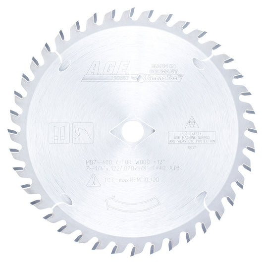 Amana Tool - MD7-400 - CROSSCUT 7-1/4"x40T ATB 5/8"BO