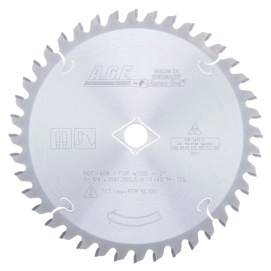 Amana Tool - MD7-408 - SOLID SURFACE 7-1/4"x40T 5/8"B