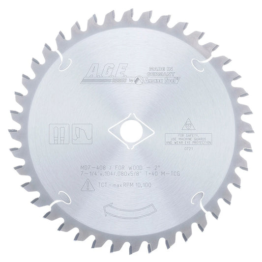 Amana Tool - MD7-408 - SOLID SURFACE 7-1/4"x40T 5/8"B