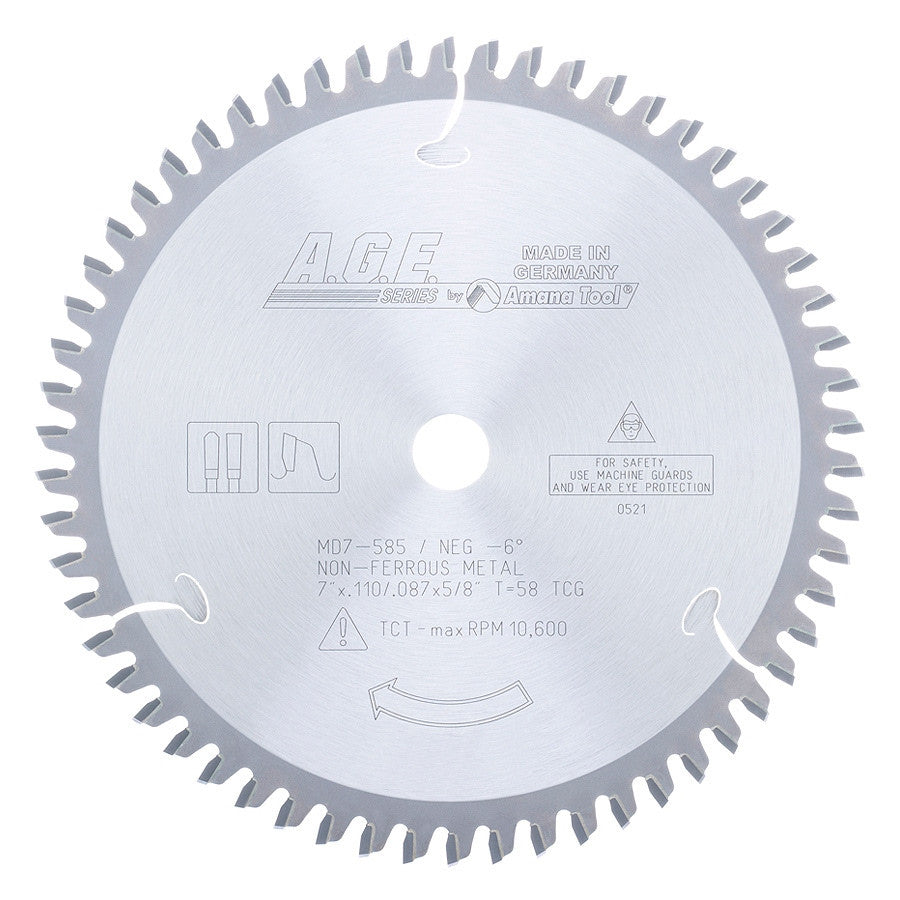 Amana Tool - MD7-585 - NON-FERROUS 7"x58T 5/8" BORE