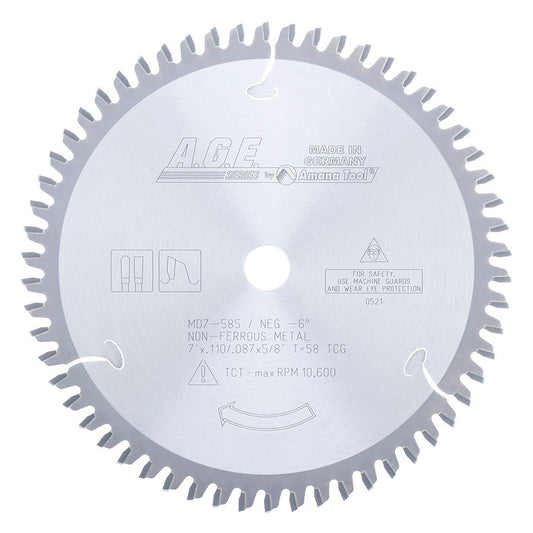 Amana Tool - MD7-585 - NON-FERROUS 7"x58T 5/8" BORE