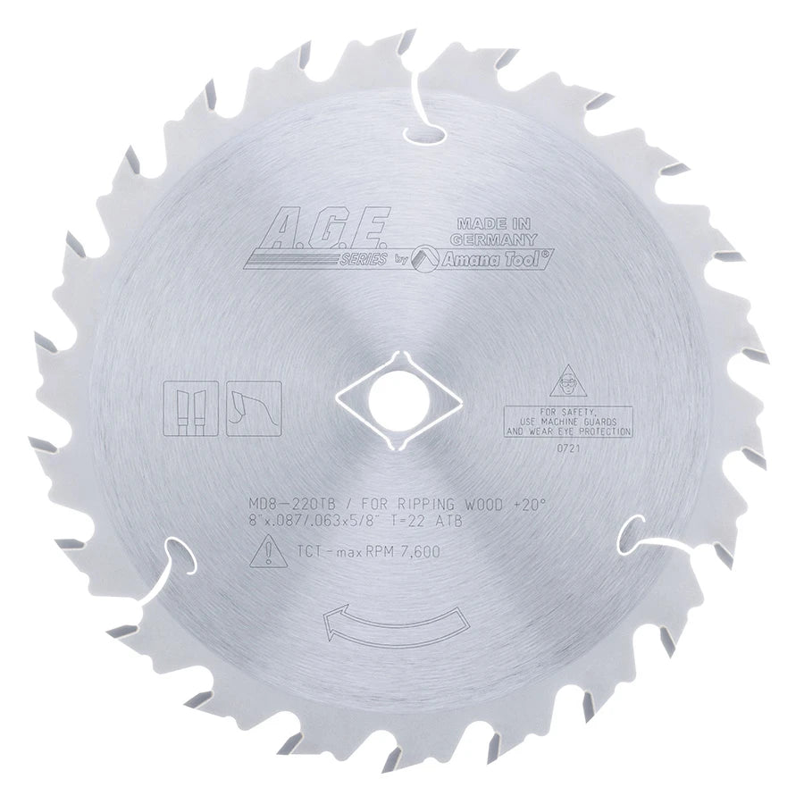 Amana Tool - MD8-220TB - TKT THIN KERF RIPPING 8"x22T