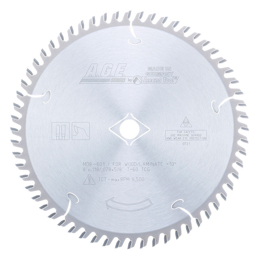 Amana Tool - MD8-601 - LAMINATE 8"x60T TCG 5/8" BORE