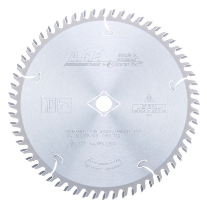 Amana Tool - MD8-601 - LAMINATE 8"x60T TCG 5/8" BORE