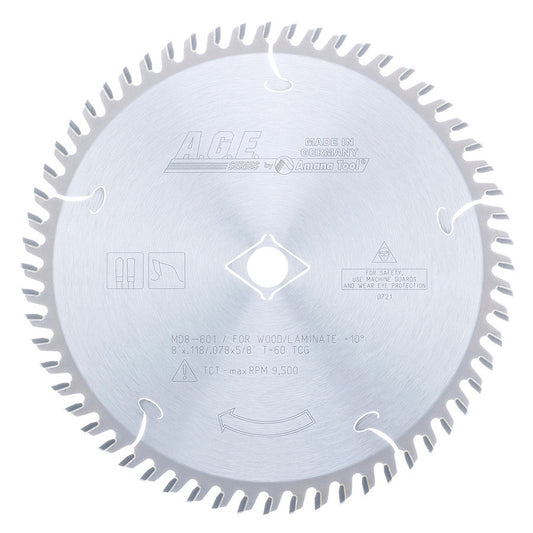 Amana Tool - MD8-601 - LAMINATE 8"x60T TCG 5/8" BORE