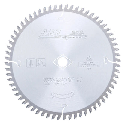 Amana Tool - MD8-642 - PLASTIC 8"x64T MTCG 5/8" BORE