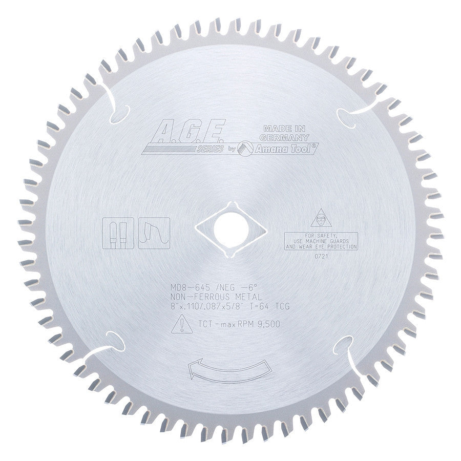 Amana Tool - MD8-645 - NON-FERROUS 8"x64T 5/8" BORE