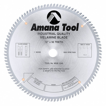 Amana Tool - MSB1296 - 12"/96T MELAMINE BLADE H-ATB