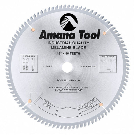 Amana Tool - MSB1296 - 12"/96T MELAMINE BLADE H-ATB