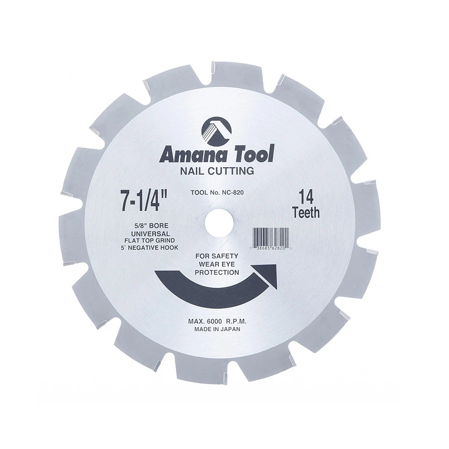 Amana Tool - NC-820 - 7-1/4"x14Tx5/8" NAIL CUTTING