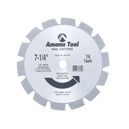 Amana Tool - NC-820 - 7-1/4"x14Tx5/8" NAIL CUTTING