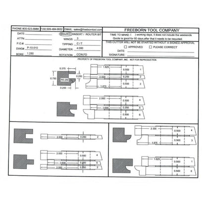 FREEBORN - PT-10-010 T-ALLOY COPE & PATTERN SET Shaper Cutter