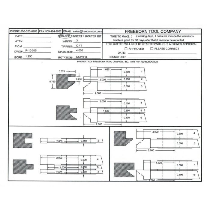 FREEBORN - PT-10-015 - T-ALLOY COPE & PATTERN SET Shaper Cutter